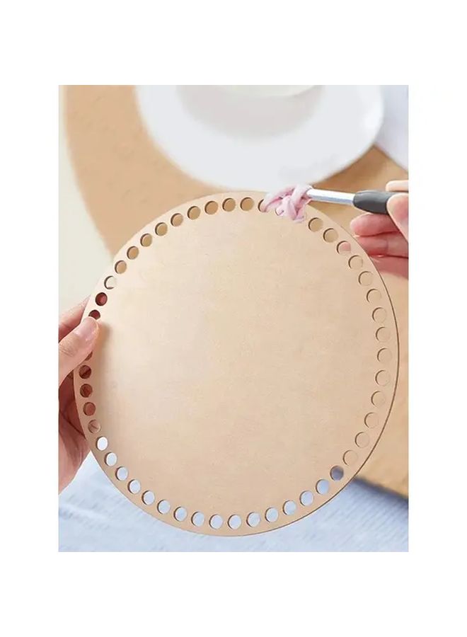 Handmade Solid Wood Woven Bag Base DIY Template 25cm 2pcs Set - Image 4