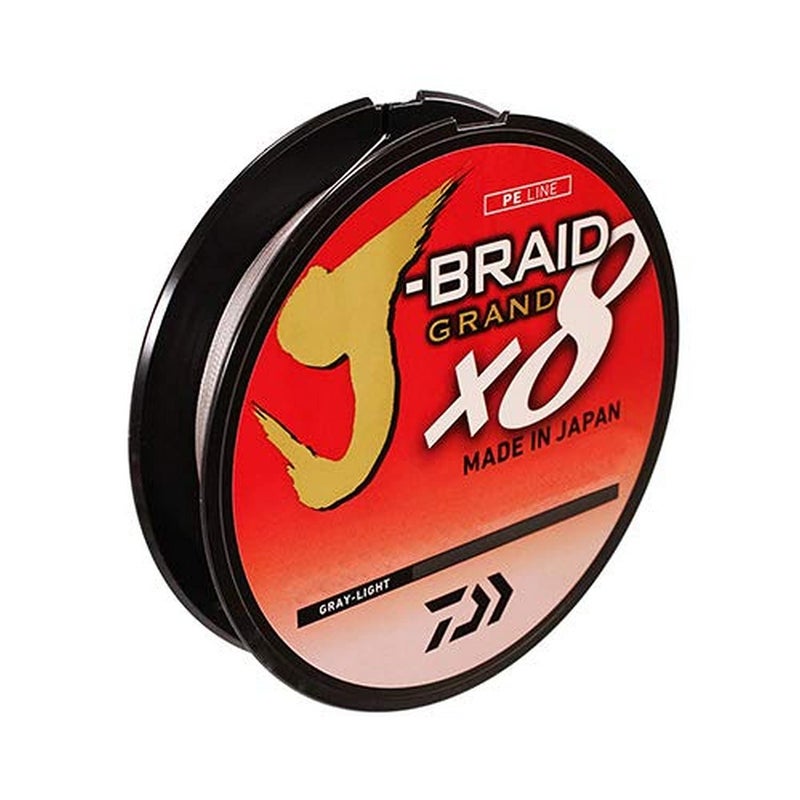 Daiwa JBraid x8 Grand Braided Line 150 Yards 20 lbs Tested 009 Diameter Light Gray