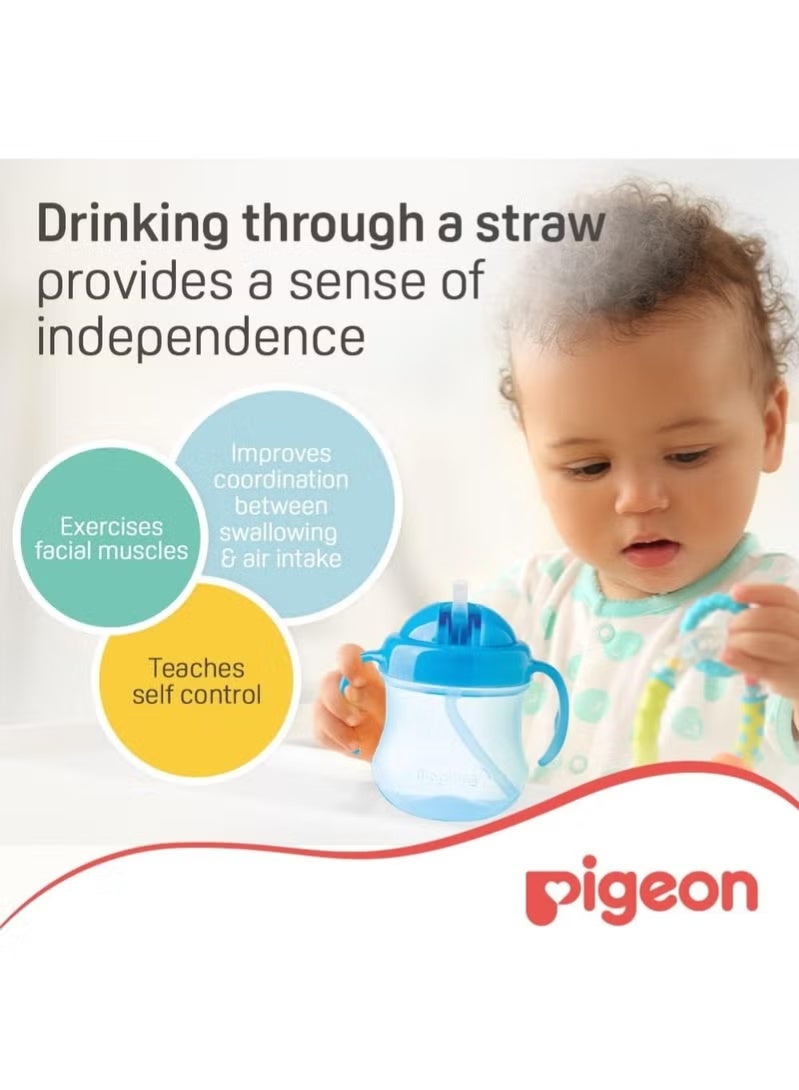 pigeon Magmag Straw Cup, Step 3, Leak Proof Spill Proof, BPA Free, 8+ Months, Sky Blue, 200ml - Image 3
