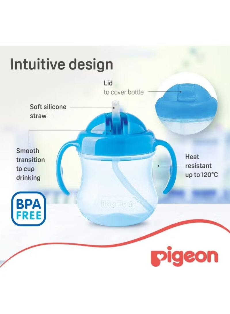 pigeon Magmag Straw Cup, Step 3, Leak Proof Spill Proof, BPA Free, 8+ Months, Sky Blue, 200ml - Image 5