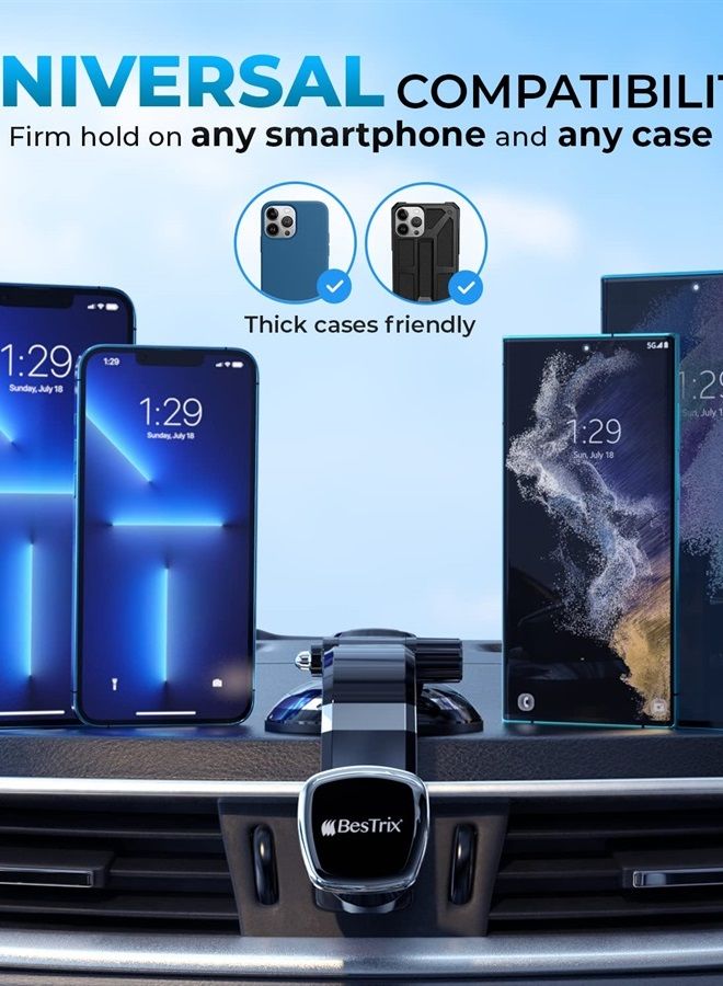 Bestrix حامل هاتف للسيارة، حامل هاتف مغناطيسي للسيارة | حامل هاتف للسيارة متوافق مع iPhone 14، 13، 12، 11Pro، Xr، XS MAX، 8، 8Plus، 7، 7Plus، Galaxy S22 21 20 Note S8 S9 S10 وجميع الهواتف الذكية - Image 5