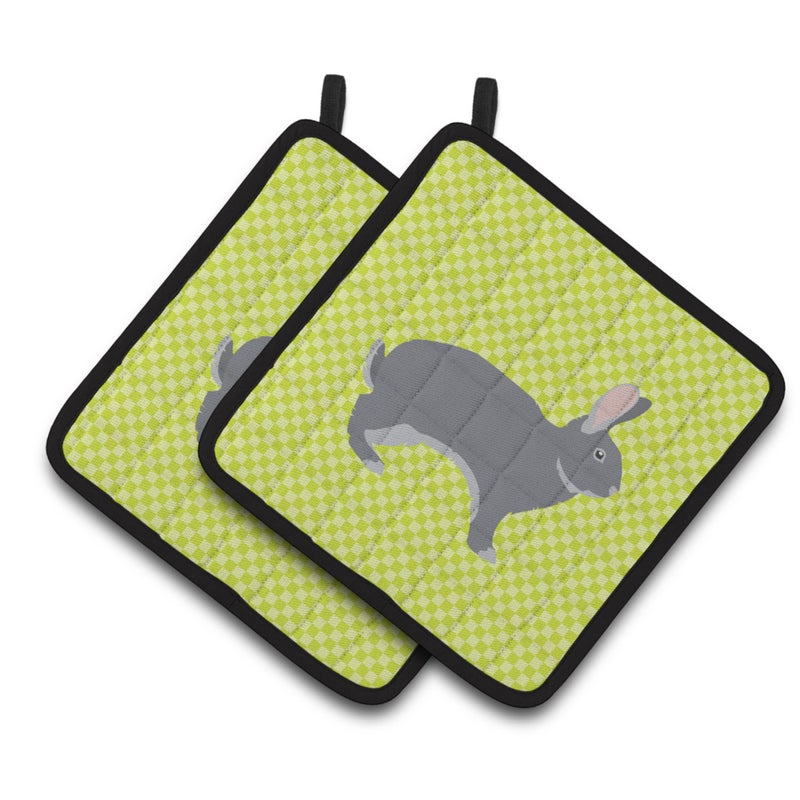Caroline's Treasures ""Caroline's Treasures Giant Chinchilla Rabbit Green Decorated Pot Holder  7.5"""" x 7.5"""""" 