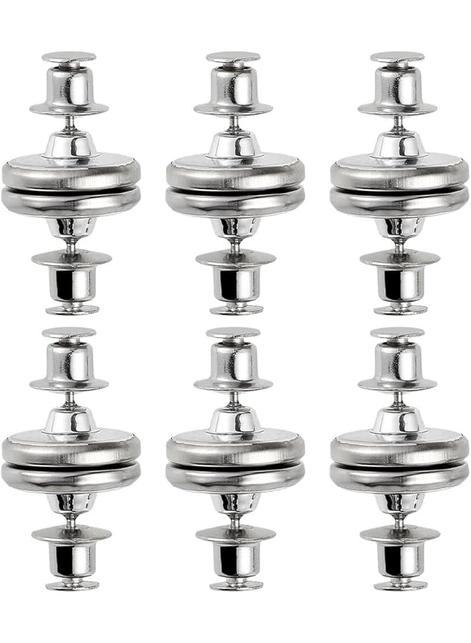 The Bros 6 Pairs Curtain Magnets Closure, Stainless Steel Curtain Weights Magnets Button to Keep Curtain Closed Prevents Light Leakage and Curtains from Being Blown Around with 12 Self-Adhesive Patches 