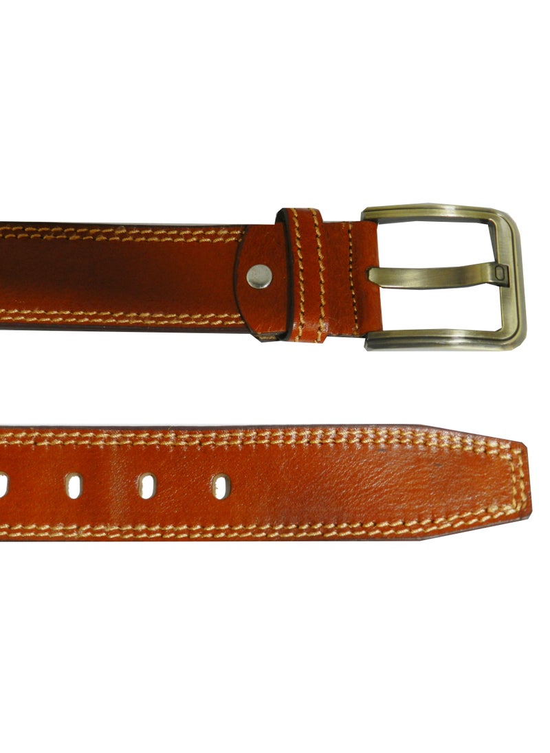 LAVERI LEATHER GENUINE LEATHER 45 MM CASUAL JEANCE BELT FOR MENS IN TAN  - Image 5