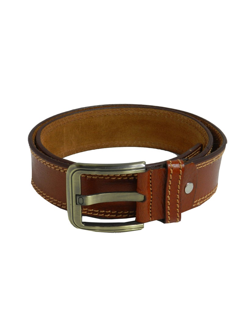 LAVERI LEATHER GENUINE LEATHER 45 MM CASUAL JEANCE BELT FOR MENS IN TAN  - Image 3