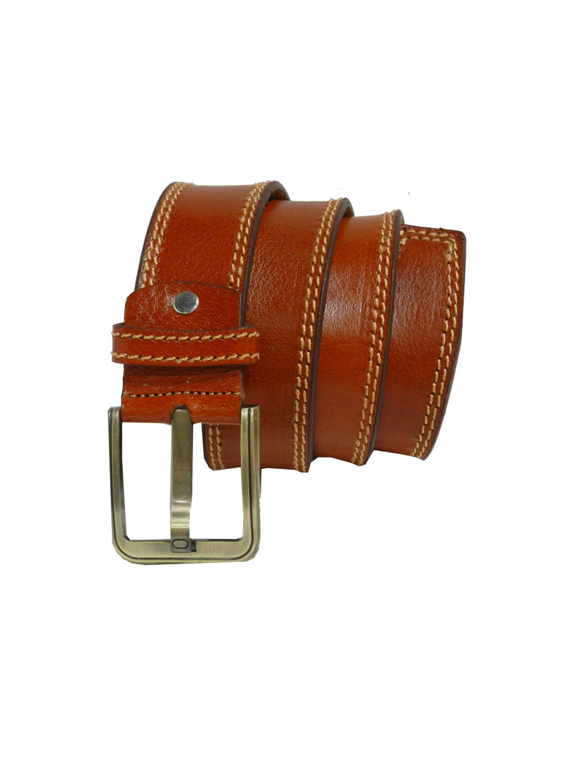 LAVERI LEATHER GENUINE LEATHER 45 MM CASUAL JEANCE BELT FOR MENS IN TAN  - Image 2