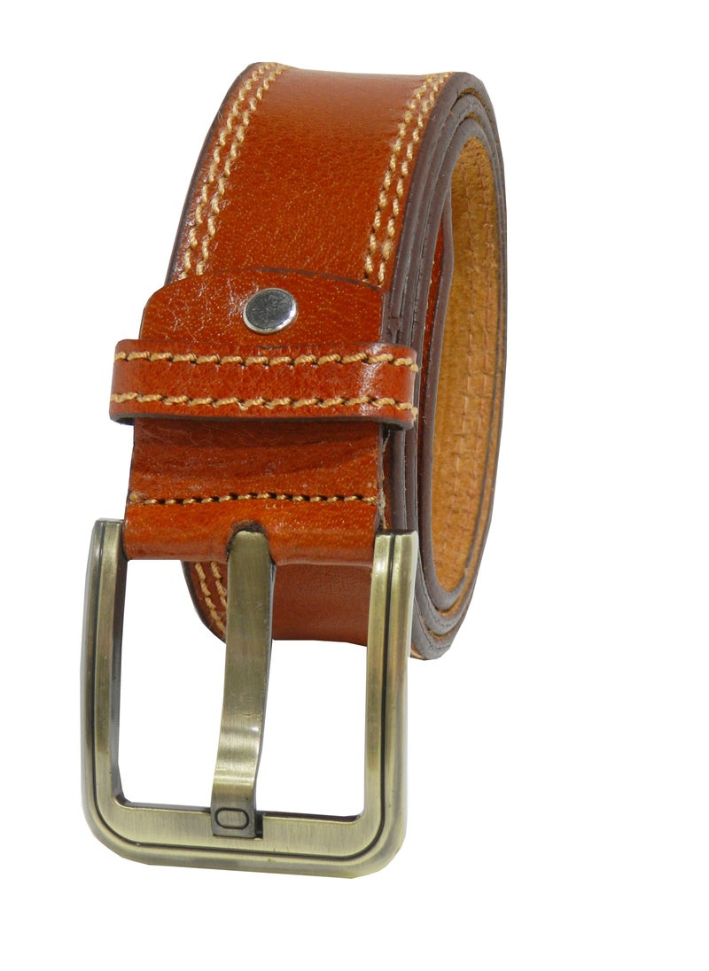 LAVERI LEATHER GENUINE LEATHER 45 MM CASUAL JEANCE BELT FOR MENS IN TAN  - Image 4