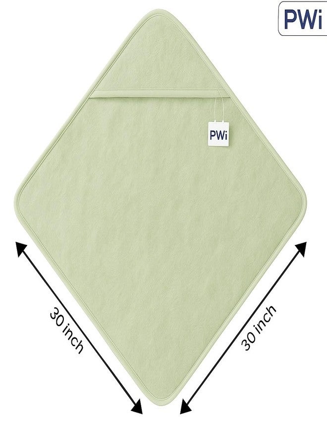 PWI Ultra Soft Baby Wrapper for 0-6 Months | Hooded Blanket | Lightweight & Breathable | Super Cozy Cloudy Fabric | 30x30 Inch (Green-Brown) - Image 3