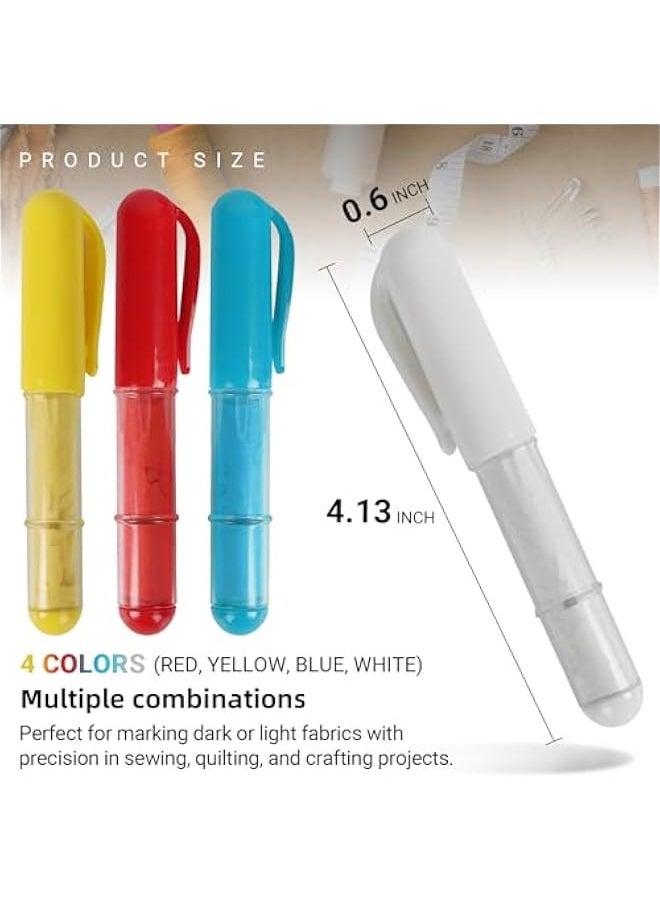 Generic Two-Pack Fabric Chalk Markers for Quilting and Sewing - Blue and White Colors - Easily Erase Tailor’s Chalk - Works on Most Fabrics - Features Dosing Wheel Technology  - Image 2