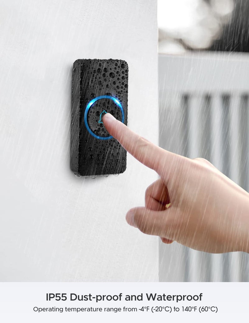 AVANTEK Wireless Doorbell, D-3G Waterproof Chime Kit Operating at Over 1300 Feet with 52 Melodies, 5 Volume Levels & LED Flash - Image 4