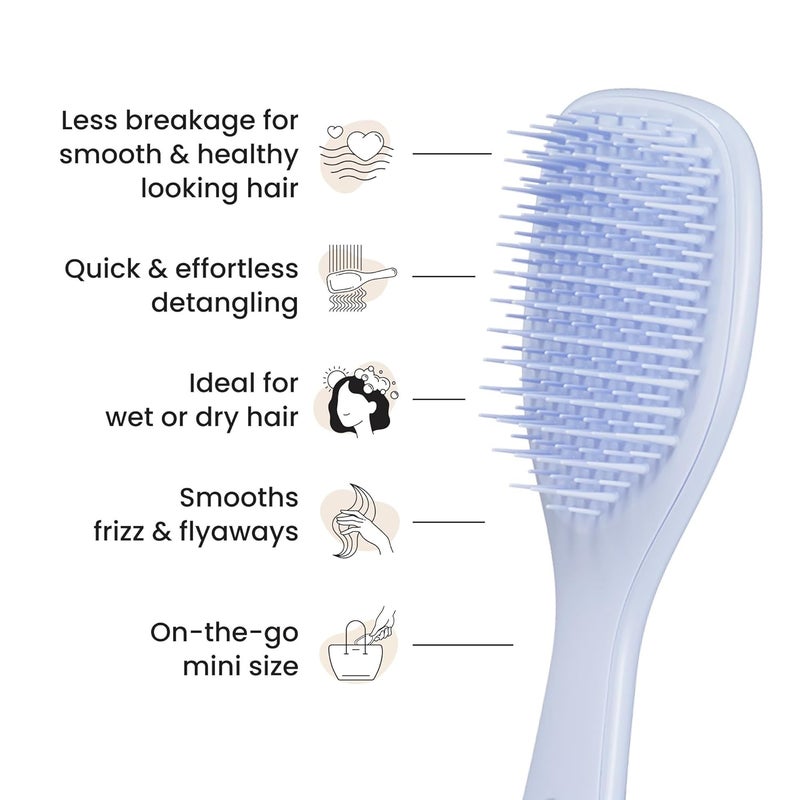 TANGLE TEEZER فرشاة شعر لإزالة التشابك النهائية، تقضي على العقد وتقلل من التكسر، فرشاة شعر صغيرة للسفر، للأيدي الصغيرة وجميع أنواع الشعر، لافندر رقمي - Image 4