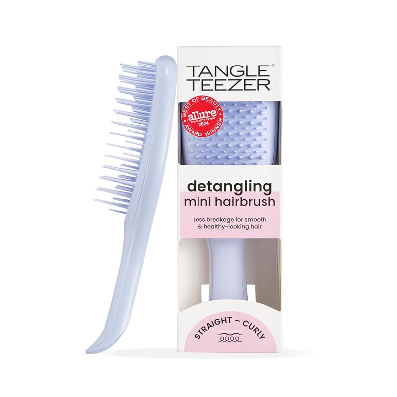 TANGLE TEEZER فرشاة شعر لإزالة التشابك النهائية، تقضي على العقد وتقلل من التكسر، فرشاة شعر صغيرة للسفر، للأيدي الصغيرة وجميع أنواع الشعر، لافندر رقمي - Image 1