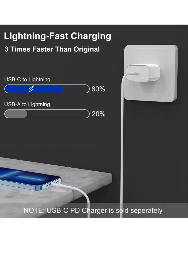 Generic - 2-Pack MFi Certified USB-C to Lightning Cable for iPhone 13 Pro Max – Fast Charging Cord for iPhone 13, 12, 11 Pro, XR, XS Max, X, 8 Plus, iPad Pro - Image 1