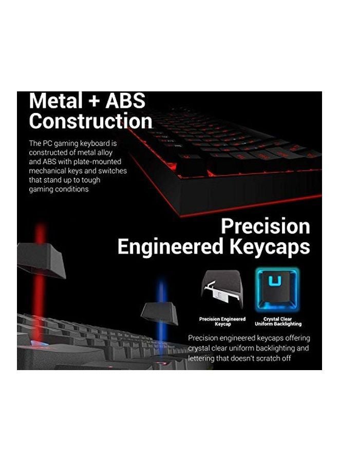 Redragon K552 Tenkeyless Wired Mechanical Gaming Keyboard and Mouse Combo, RGB LED Backlit, With Arrow Key, 7200 DPI Mouse, For Windows PC Gamers, English Layout, Black | K552-RGB-BA - Image 3