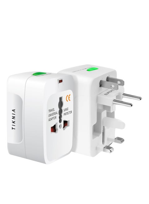 Travel Adapter, Worldwide All in One European Universal Adaptor, International Wall Charger Plug (Without USB PORT) for Asia Europe UK AUS and USA