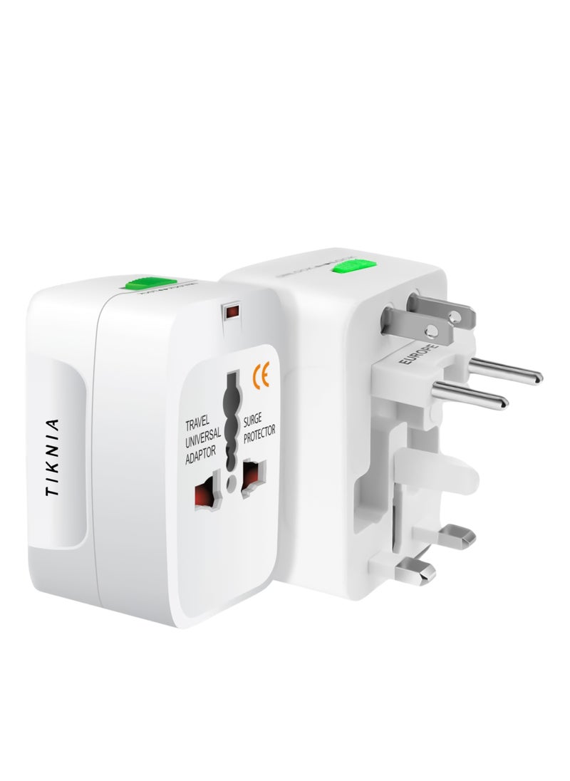 TIKNIA - Travel Adapter, Worldwide All in One European Universal Adaptor, International Wall Charger Plug (Without USB PORT) for Asia Europe UK AUS and USA - Image 1