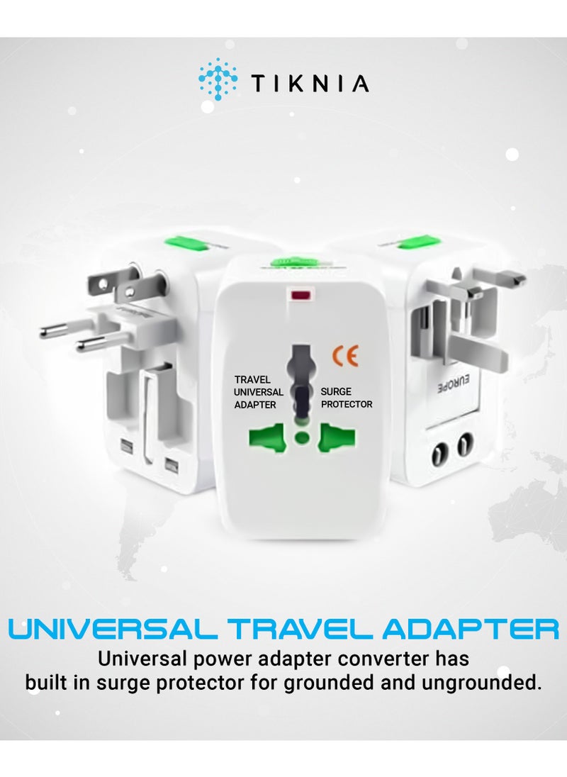 TIKNIA - Travel Adapter, Worldwide All in One European Universal Adaptor, International Wall Charger Plug (Without USB PORT) for Asia Europe UK AUS and USA - Image 1