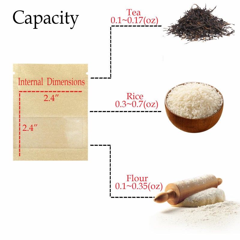 BOBECI 100 PackClear Window Airtight Brown Kraft Paper for Zip Food Storage Lock Small Mini Papar Bags Seed Saving Reclosable Seal Zipper Pouch Coffee Packaging Sample Bags for Small Business 2.75x3.5" - Image 3