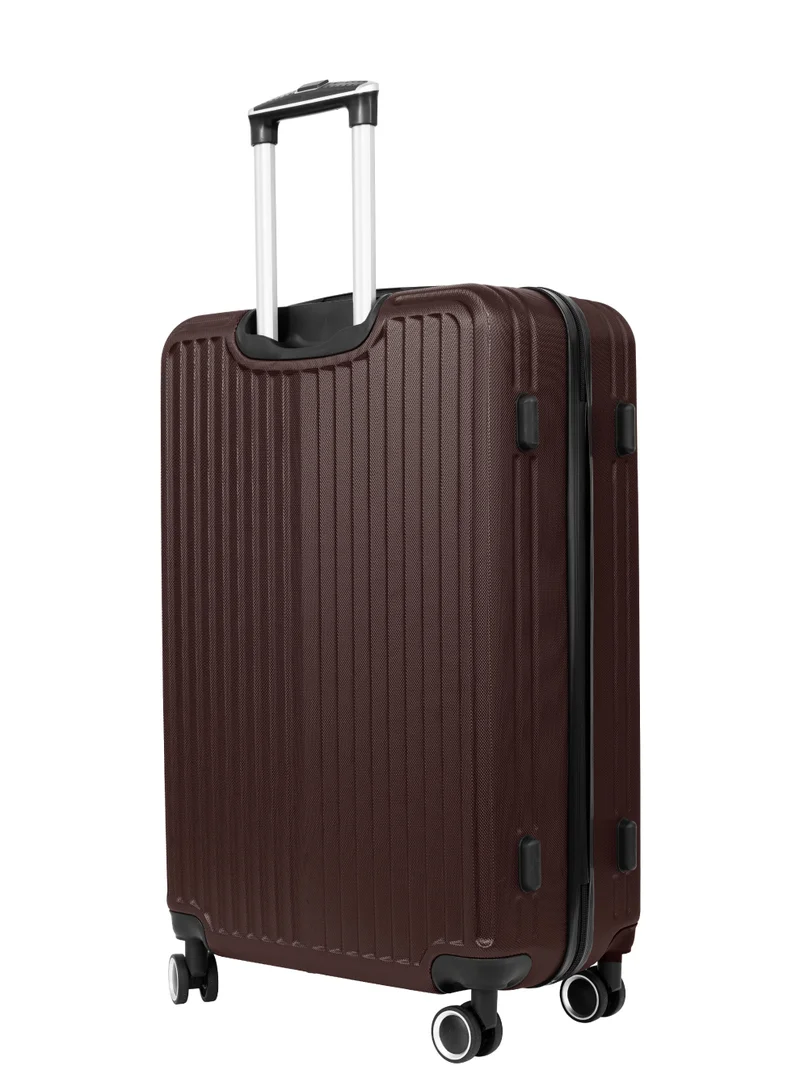 بارا جون Ridge 20-Inch Small ABS Hard Case Cabin Luggage Trolley Bag – 10kg Capacity, 8 Spinner Wheels & Lock, Coffee