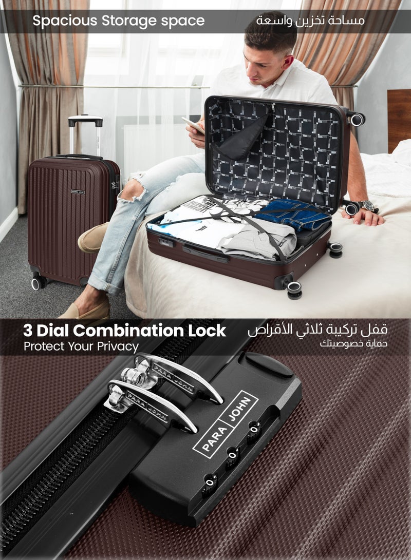 PARAJOHN خفيفة الوزن قطعة واحدة مقاس واحد ABS الجانب الصلب كابينة صغيرة تحمل حقيبة سفر بعجلات مع قفل - Image 4