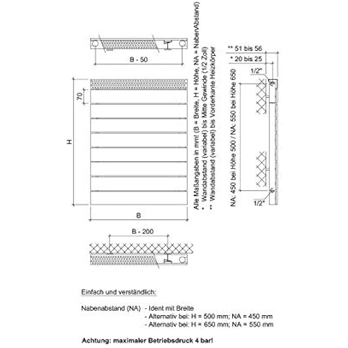 BADHEIZKRPER PEP 500/500 WHITE - Image 3