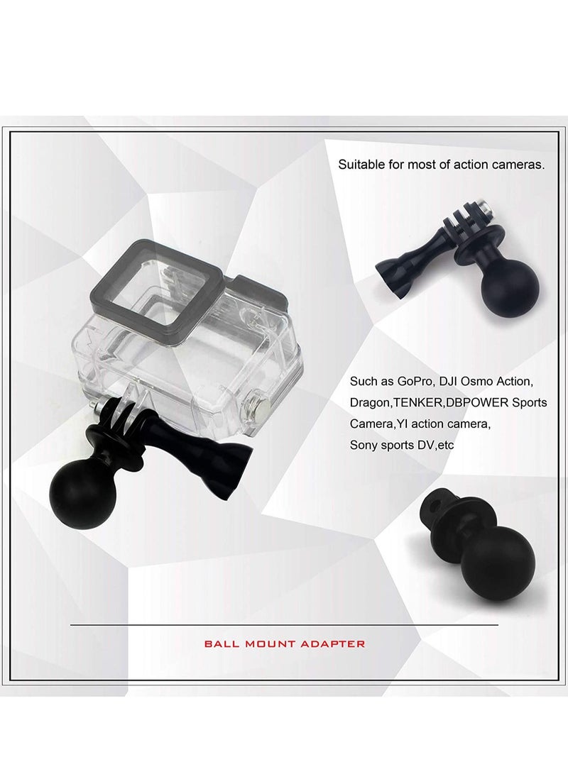 SYOSI Ball Mount Adapter for Gopro Hero Series/Yi/Coyote/AKASO/SJCAM Sports Camera, Compatible with RAM Mounts, Rotating Ball Head Mount with Metal Screws - Image 2