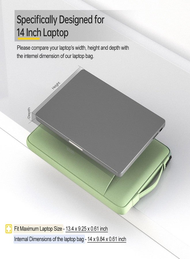 أي كامو حقيبة كمبيوتر محمول مقاس 14 بوصة لأجهزة HP Lenovo Acer Dell Chromebook/Stream/Aspire 3 وLenovo IdeaPad/ThinkPad وASUS Chromebook/Vivobook Go وDell Latitude 7490، باللون الأخضر - Image 2