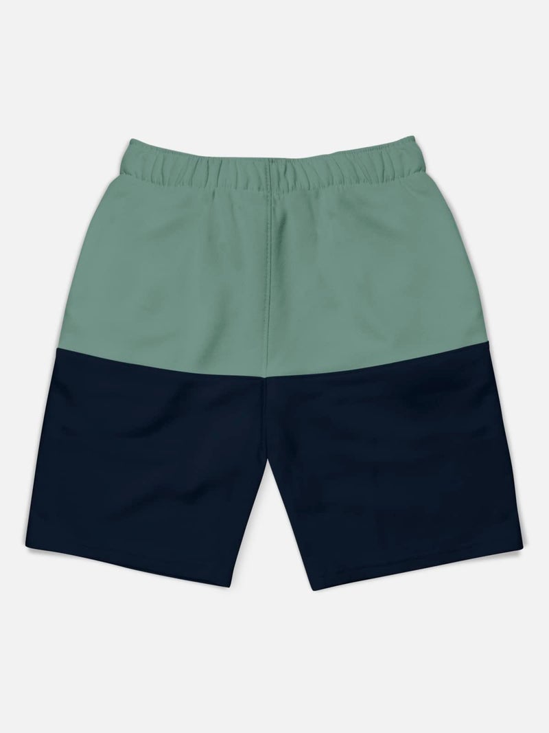 HELLCAT Pack of 5 Trendy Typographic Printed Mid Rise Shorts for Boys - Sea Green/Grey Melange/Pink/Sky Blue /Burgundy_5-6 Years - Image 4