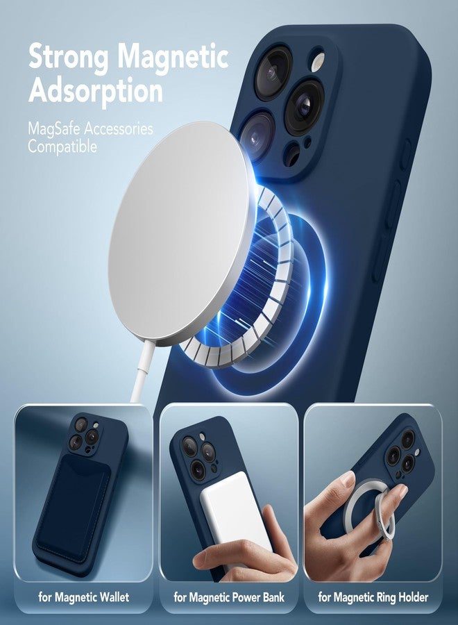 SuydanBox Magnetic for iPhone 15 Pro Case, Compatible with MagSafe, [Full Camera Protection][Screen Protector] Silicone Shockproof Protective Phone Case for iPhone 15 Pro 6.1", Cobalt Blue - Image 2