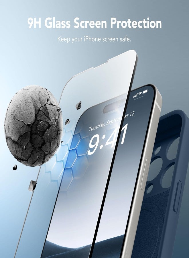 SuydanBox Magnetic for iPhone 15 Pro Case, Compatible with MagSafe, [Full Camera Protection][Screen Protector] Silicone Shockproof Protective Phone Case for iPhone 15 Pro 6.1", Cobalt Blue - Image 4