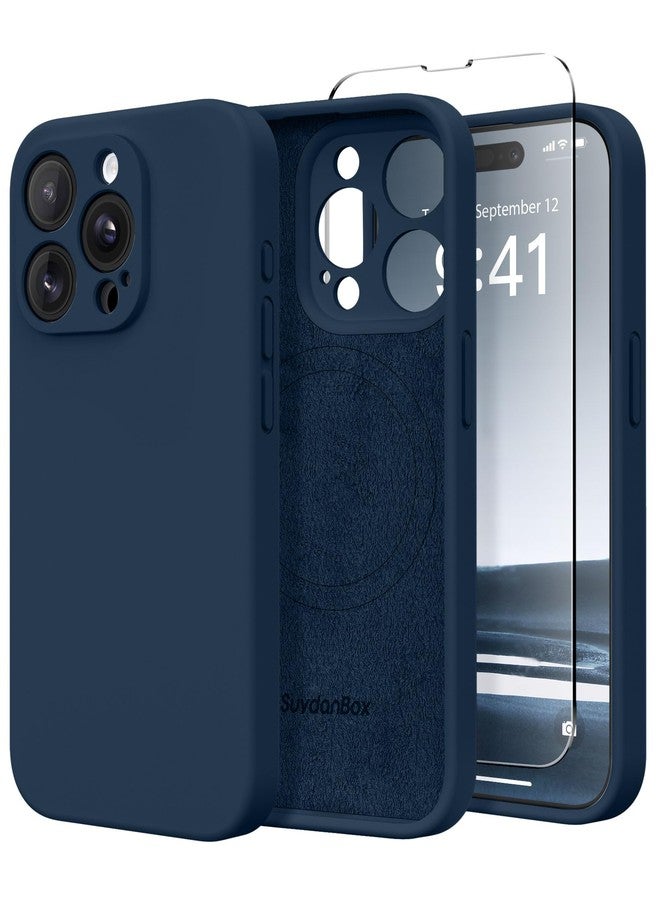SuydanBox Magnetic for iPhone 15 Pro Case, Compatible with MagSafe, [Full Camera Protection][Screen Protector] Silicone Shockproof Protective Phone Case for iPhone 15 Pro 6.1", Cobalt Blue - Image 1