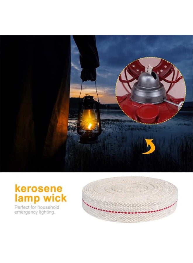 Hell Blues Lantern Lamp Wicks, 3 Rolls 1 inch Wide Flat Cotton Wick with Genuine Red Stitch Replacement Oil lamp Wicks for Paraffin Oil Kersoene Based Lanterns, Candle Burners - Image 2