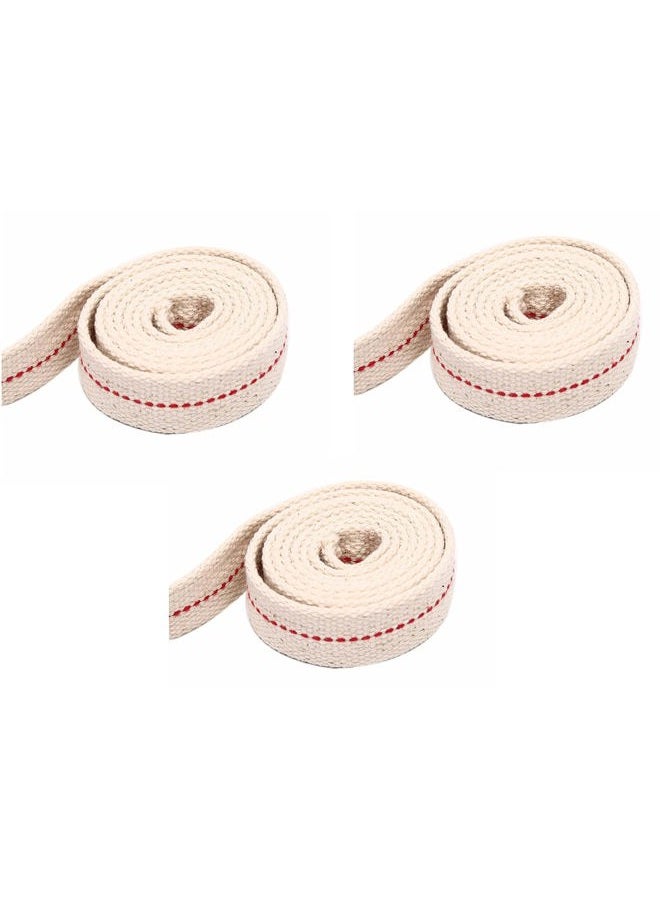 Hell Blues Lantern Lamp Wicks, 3 Rolls 1 inch Wide Flat Cotton Wick with Genuine Red Stitch Replacement Oil lamp Wicks for Paraffin Oil Kersoene Based Lanterns, Candle Burners - Image 1