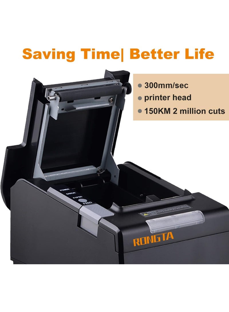 Rongta Kitchen Restaurant POS Printer RP850P, 80mm Thermal Receipts Printer with Auto Cutter, USB Serial Ethernet - Image 5