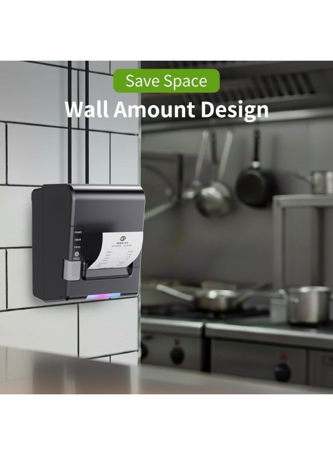 Rongta Kitchen Restaurant POS Printer RP850P, 80mm Thermal Receipts Printer with Auto Cutter, USB Serial Ethernet - Image 4