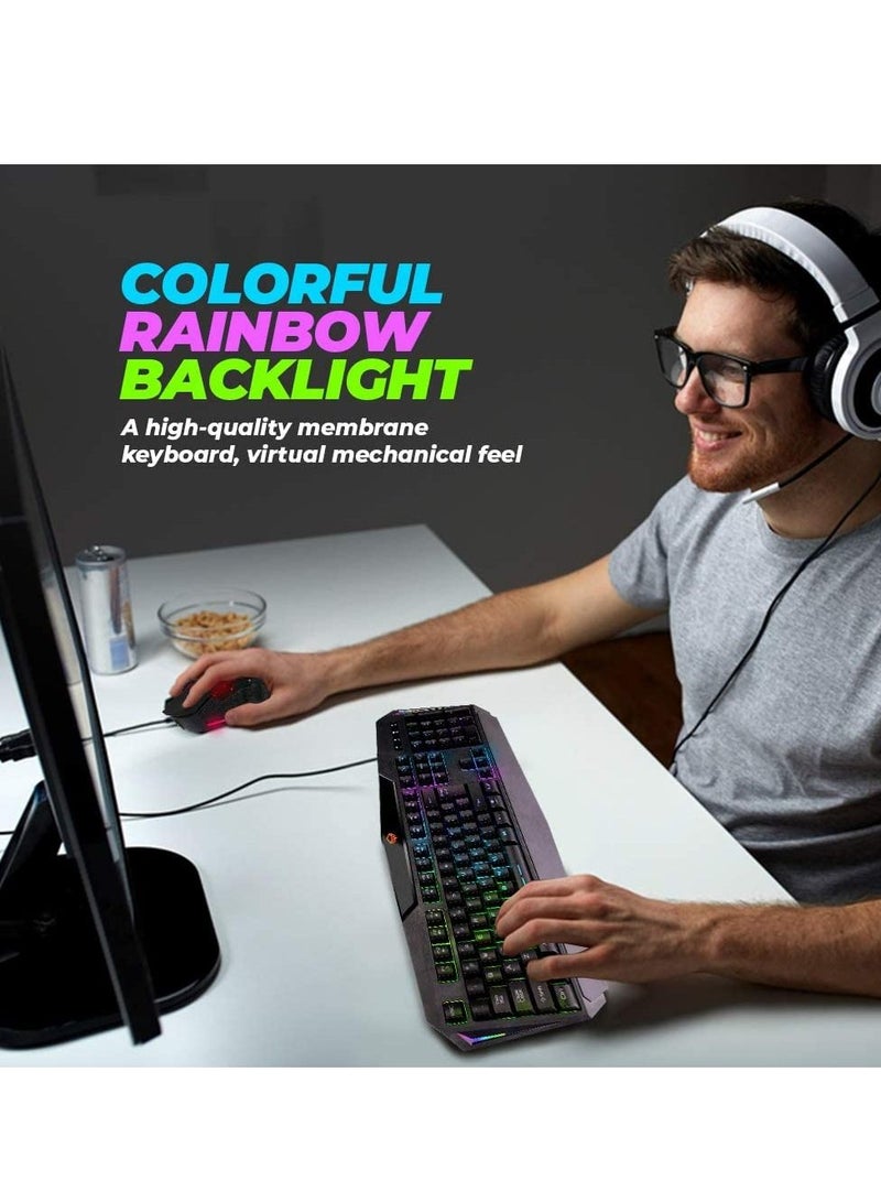مجموعة لوحة مفاتيح وفأرة مضاءة خلفياً USB للألعاب، MT-C510 - Image 5