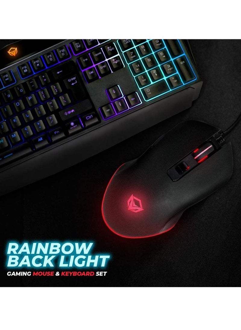 مجموعة لوحة مفاتيح وفأرة مضاءة خلفياً USB للألعاب، MT-C510 - Image 3