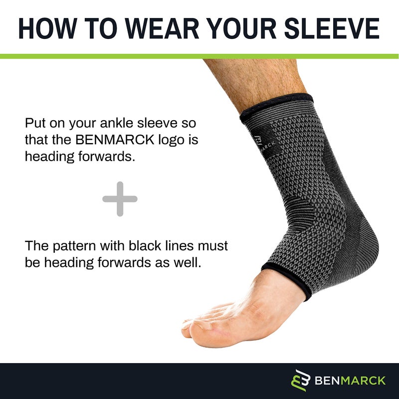 Benmarck Achilles Tendon Support Brace, Plantar Fasciitis Sock, Ankle Compression Sleeve For Running, Tendonitis and Flat Feet Relief (Gray Black, Unisize) - Image 4