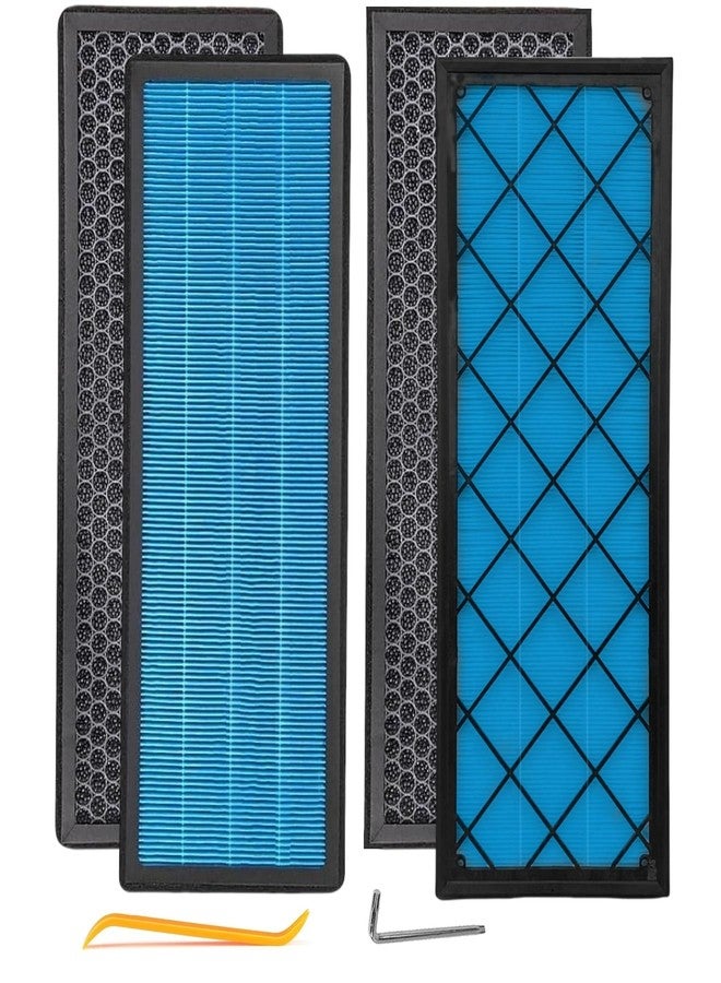 HTWORK HEPA Air Filter Activated Carbon Cabin Air Filter Replacement for Tesla Model Y Accessories 2024-2020 (Set of 4 Packs) - Image 1