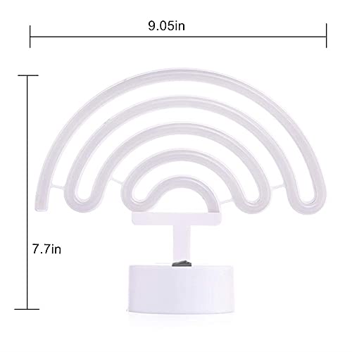 LoveNite Rainbow Neon Sign, Neon Light Decor for Girls’ Room, LED Bedroom Decoration, Battery Operated Table Lamp for Classroom Party - Image 4