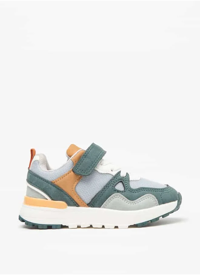 LBL by Shoexpress Boys Panelled Sneakers with Hook and Loop Closure