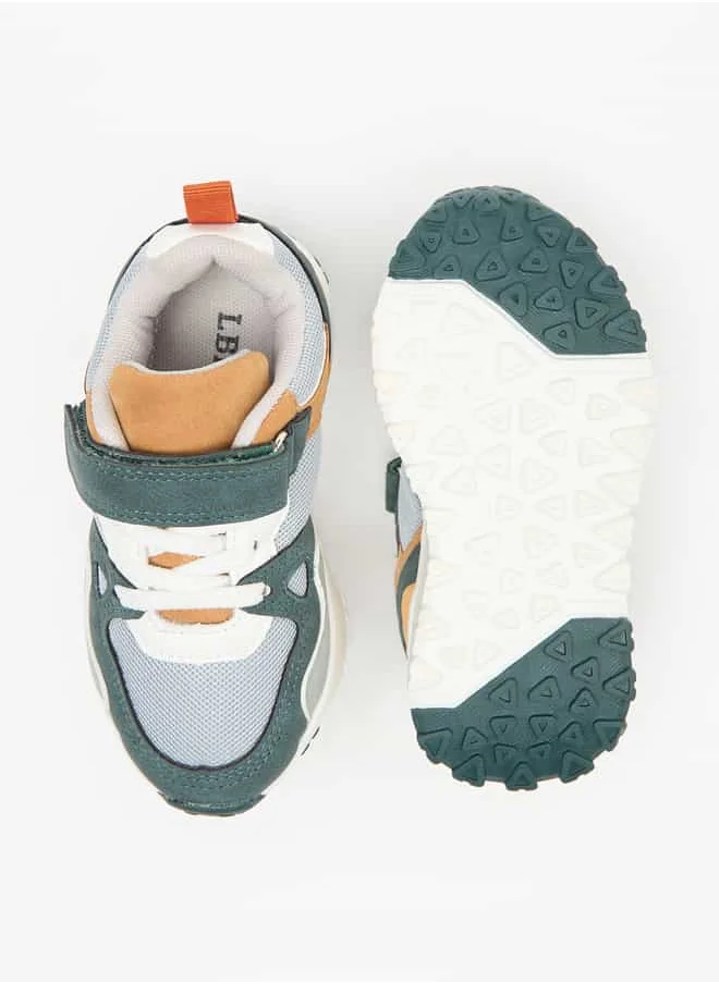 LBL by Shoexpress Boys Panelled Sneakers with Hook and Loop Closure