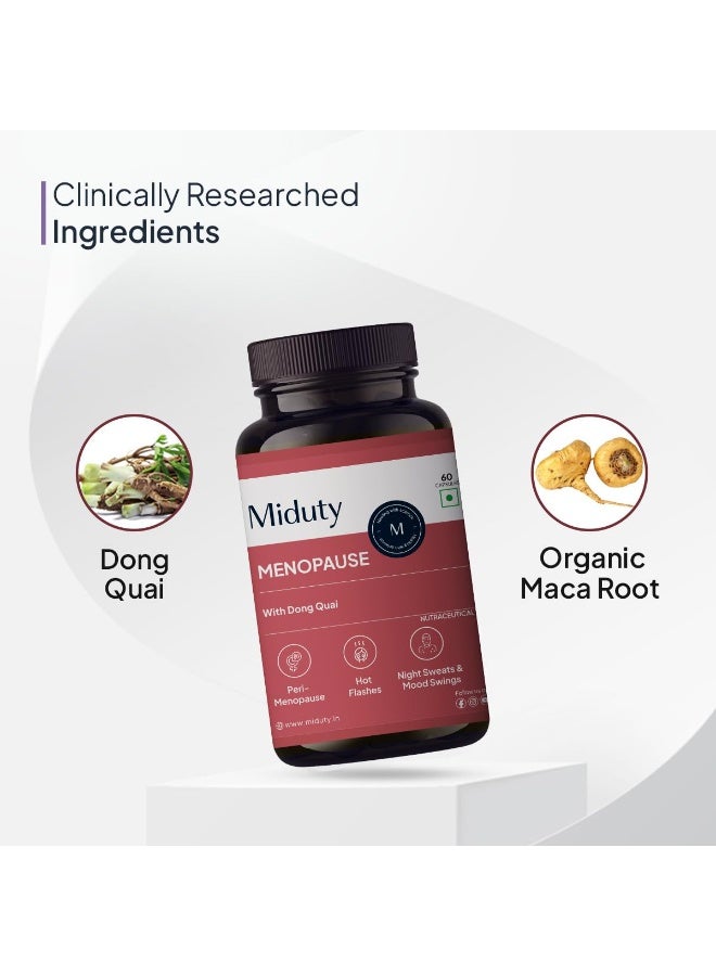Miduty Menopause Health Supplement - Hormonal Imbalance - Night Sweating - Mood Swings - Bone health - Helps in PMS - 60 Capsules - Image 4