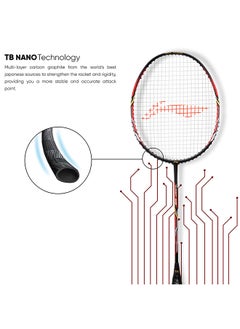 Li-Ning Turbo 99 Carbon Fibre Strung Badminton Racket with Full Racket Cover | For Intermediate Players | 84 grams | Maximum String Tension - 30lbs  - Image 3