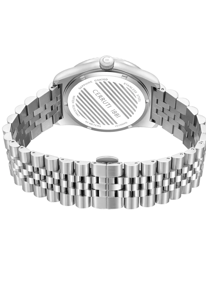 CERRUTI 1881 Women's Cerruti 1881 Chienti Analog Women's Watch - Silver Sunray Dial, Swarovski Crystal Markers, Arabic date and day