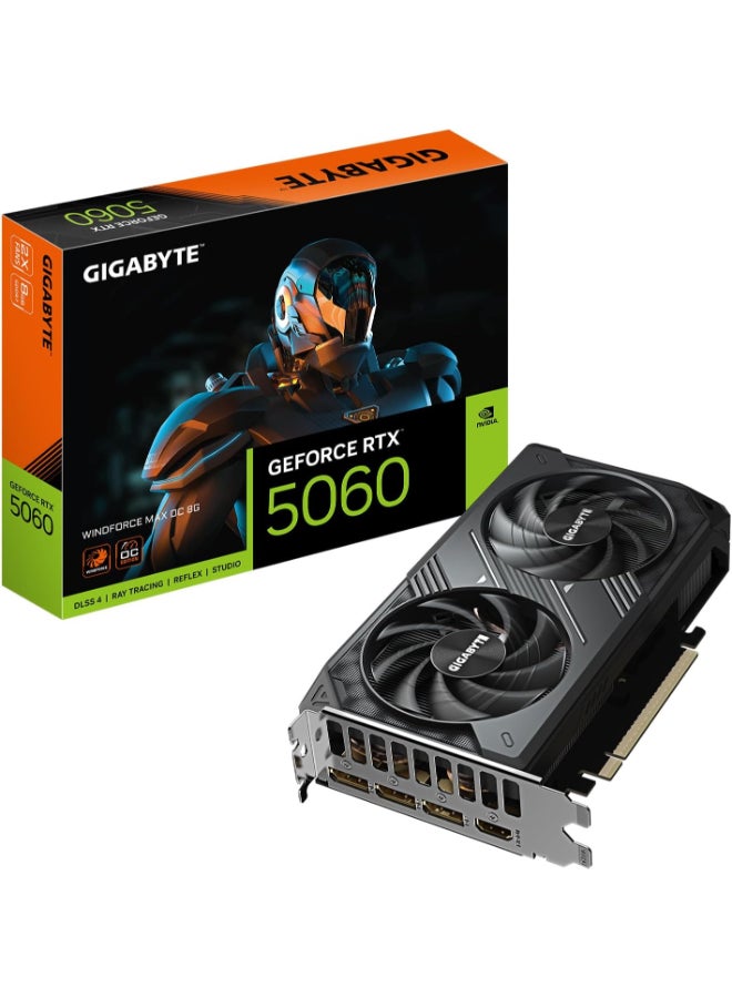 GIGABYTE VGA GIGABYTE WINDFORCE MAX NVIDIA GEFORCE RTX 5060 OC 8GB (GV-N5060WF2MAX OC-8GD)2FAN BLACK - Image 1