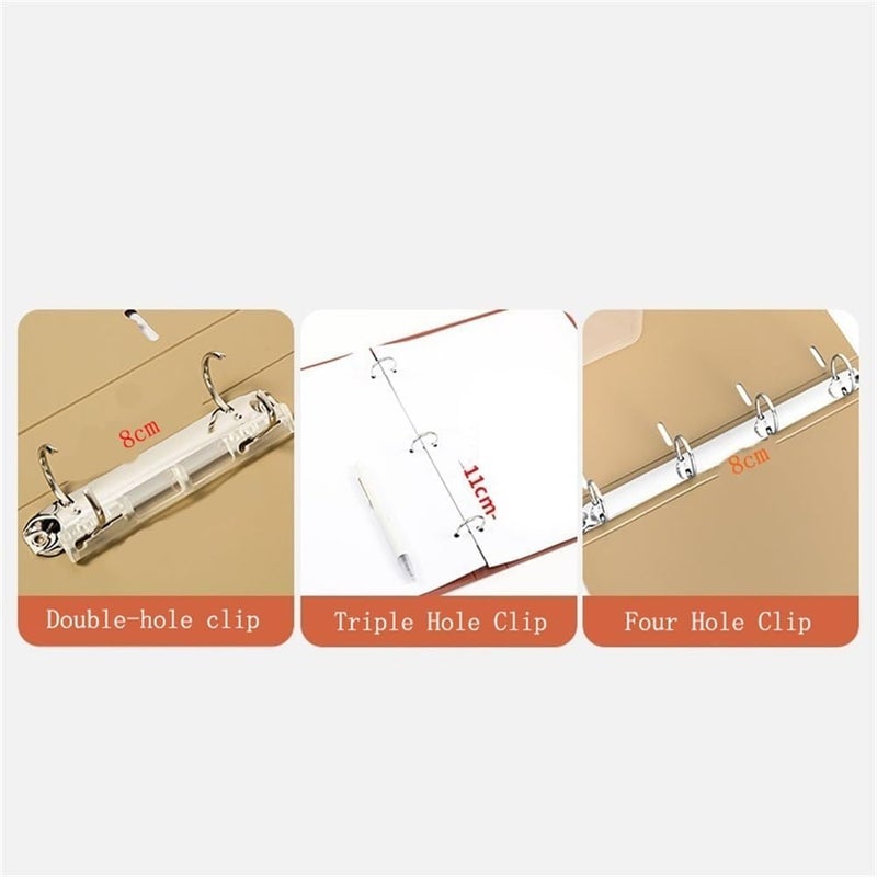 File Folders 3 Pcs A4 Perforated Loose-Leaf Binder PP Three-Hole Thickened File Folder Archive Information Organizer Booklet File Organizer - Image 3