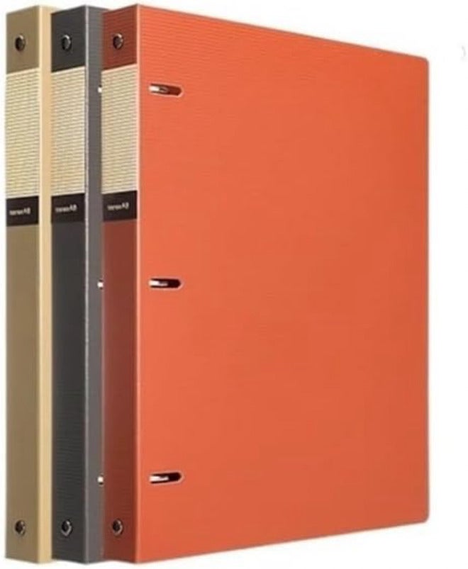 File Folders 3 Pcs A4 Perforated Loose-Leaf Binder PP Three-Hole Thickened File Folder Archive Information Organizer Booklet File Organizer - Image 1