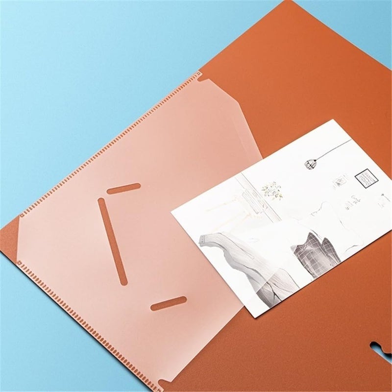 File Folders 3 Pcs A4 Perforated Loose-Leaf Binder PP Three-Hole Thickened File Folder Archive Information Organizer Booklet File Organizer - Image 4
