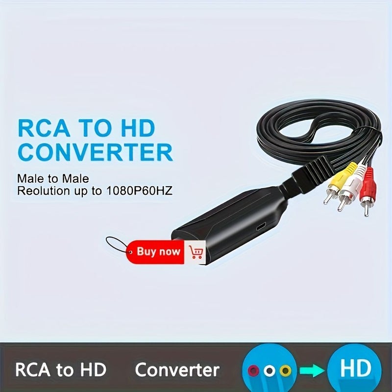 محول RCA إلى HD 1080P، محول الفيديو والصوت المركب AV إلى HDMI للتلفزيون، مشغل DVD، الكمبيوتر، الكمبيوتر المحمول - Image 3